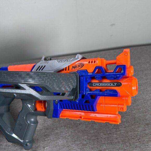 NERF N-Strike Elite Crossbolt Blaster Orange Blue NO 12 DART AMMO CLIP - Picture 8 of 15